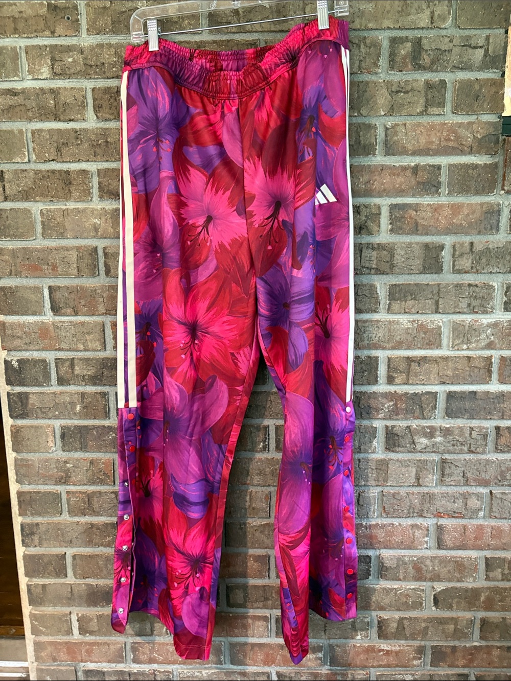adidas Farm Rio Pink & Purple Floral Snap-Detail Joggers